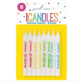 Birthday Candles Assorted - Pack of 8 - Easy-to-Light & Long-Lasting Burn - Perfect for Every Celebration