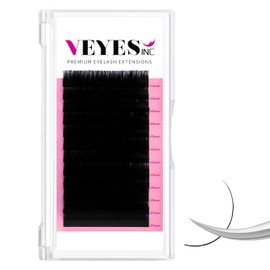 VEYES Classic Individual Lash Extensions 0.03-0.20 C/CC/D Curl 8-20mm Mixed & Single Length Volume Eyelashes Tray, Matte Black, Professional Supplies for Lash Techs (0.05 C 15-20mm)