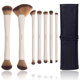 YutimeAura- Juego de brochas de maquillaje de doble punta versátiles 14 en 7: nuestro juego de 7 piezas incluye 14 cabezales de brocha diseñados por expertos, perfectos para una amplia gama de aplicac