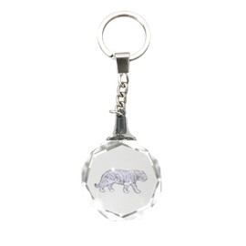 Deluxebase Crystal Silhouette Keychains - Tiger from Crystal Glass Animal Keyring for Women, Men, Boys and Girls.