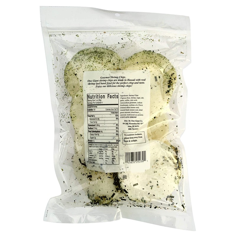 Gourmet Hawaiian Ono Giant Shrimp Chips (Furikake, 4 Ounce)