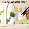 YUSWKO Black Handheld Milk Frother Wand with Stand for Coffee,