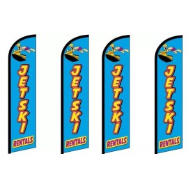 Jetski Rentals King Size Windless Flag Pack of 4 (Hardware Not Included)