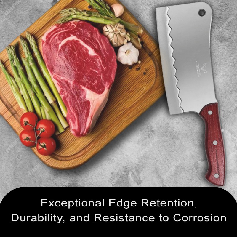 Sharp 8"Inch Ultra Sharp Meat Cleaver, Professional Butcher Knife with