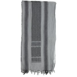 Army Universe Premium Heavyweight Shemagh Scarf Pin - Skulls Grey & Black