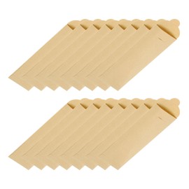 uxcell 100 Pcs Paper Silverware Bags 8 x 2.4 Inch Disposable Silverware Sleeves Sealable Oilproof Kraft Paper Bag Utensil Holder for Cutlery Spoon Chopsticks, Brown