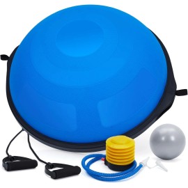 Unbranded 25in Balance Ball, 1600 lbs Half Exercise Ball with Nonslip Base, Inflatable Hal
