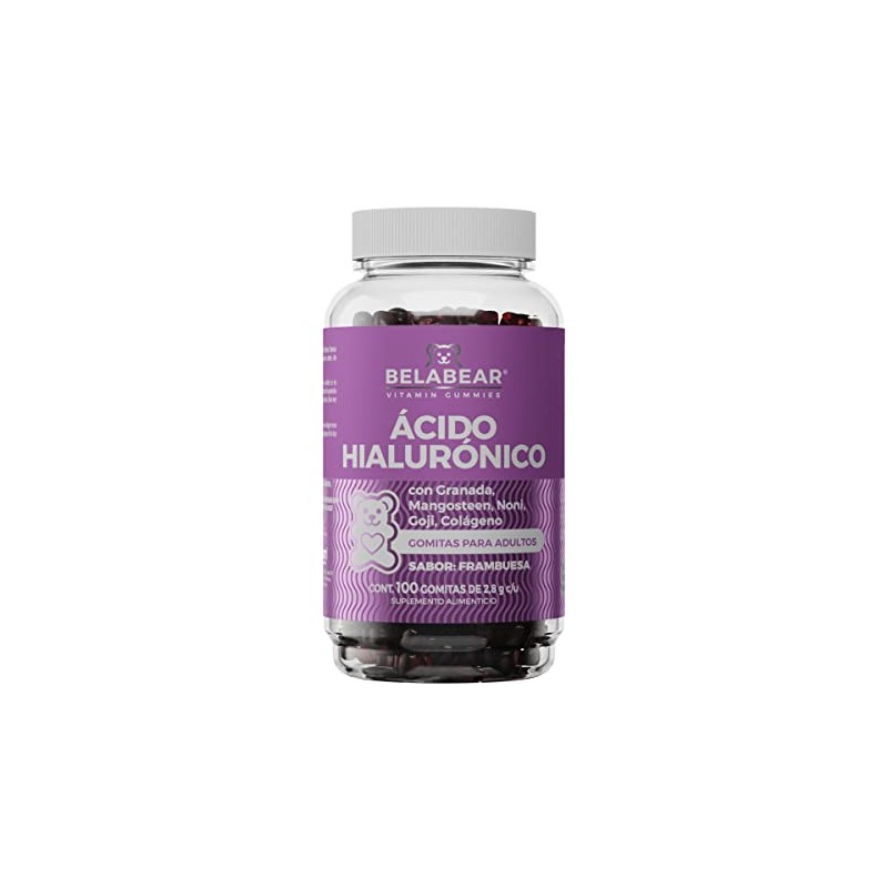 Belabear Ácido Hialurónico - Sabor Frambuesa - Granada, Mangosteen, Noni,