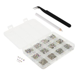 FOMIYES 1set Colorful Flatback Rhinestones for Nail Art Crafts Compartment Acrylic Gem Beads for Nail Decoration Easy Application Wide Use Home and Salon