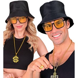 W WIDMANN MILANO Party Fashion - 90s Hip Hop Glasses Assorted Colours Party Glasses Fancy Dress Accessory