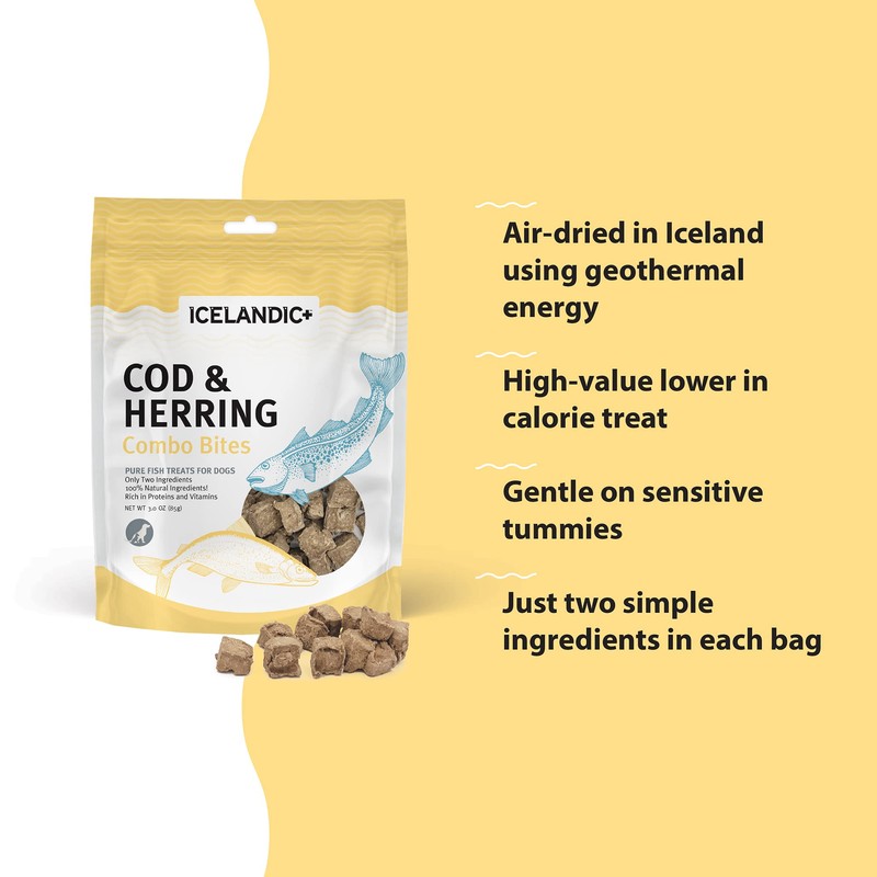 Icelandic+ Cod & Herring Combo Bites Dog Treat 3.0-oz Bag