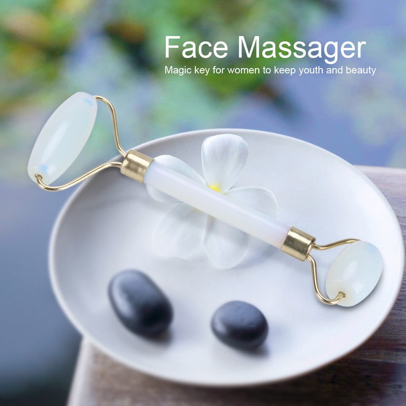 1Pc Artificial Jade Doublehead Beauty Roller AntiAging Face Eye Neck