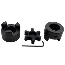 Saelno 1" to 1" L075 Flexible 3-Piece L-Jaw Coupling Coupler Set & Rubber Spider for Log Wood Splitter,Multi-Flex Couplings L075-1-1