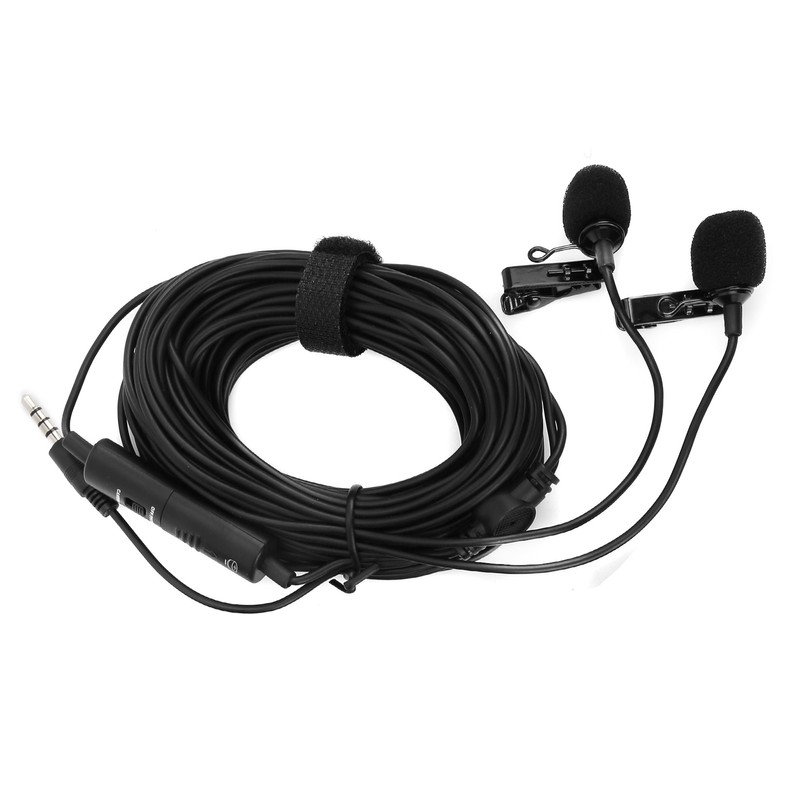 Lavalier Microphone Deep Noise Reduction Clip On Lapel Mic for