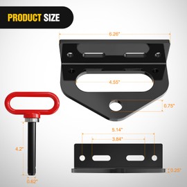 Nilight Universal Heavy Duty Zero Turn Mower Trailer Hitch Kit Strong Neodymium Magnetic Pin with 4 Bolts 1/2'' R-Clip Combo Pack Red & Black 6mm Thick