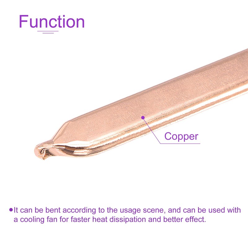 DMiotech 180x8x3mm Copper Heatsink Copper Flat Heatsink Pipe Thermal Cooler