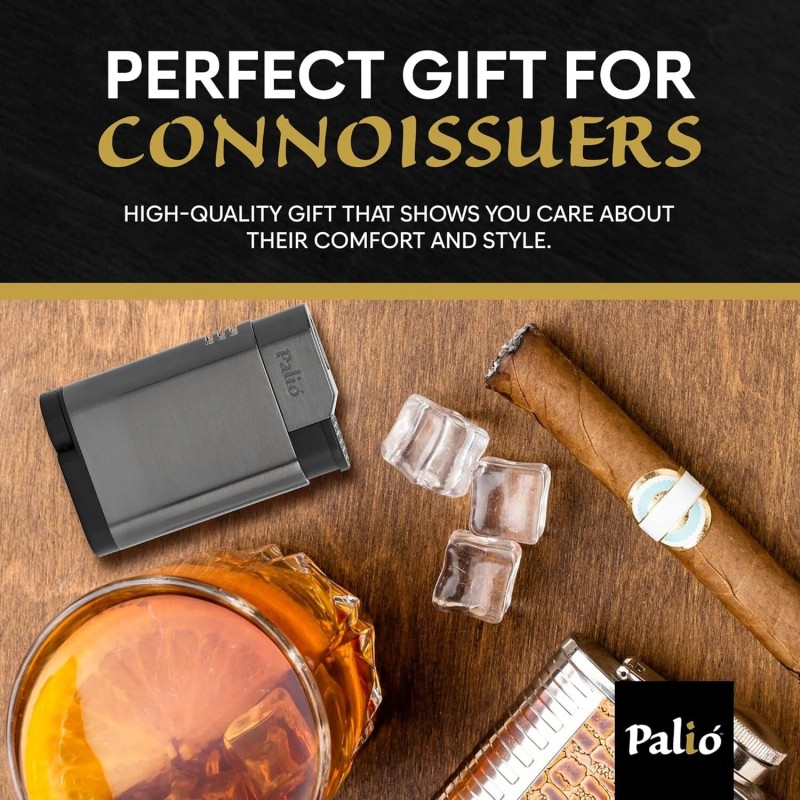 Palio Ballista Jet-Flame Cigar Lighter, Cigar Smoking Reliable Flame, Gunmetal