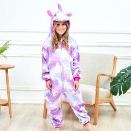 Piefry Soft Unicorn Sleepsuit Romper Unicorn Sleepsuit for Girls, purple