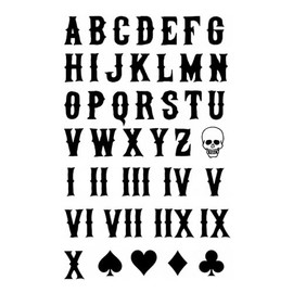 Tatuajes temporales de letras góticas y números romanos: arte corporal semipermanente, personalizable, resistente al agua y realista para fechas y nombres.