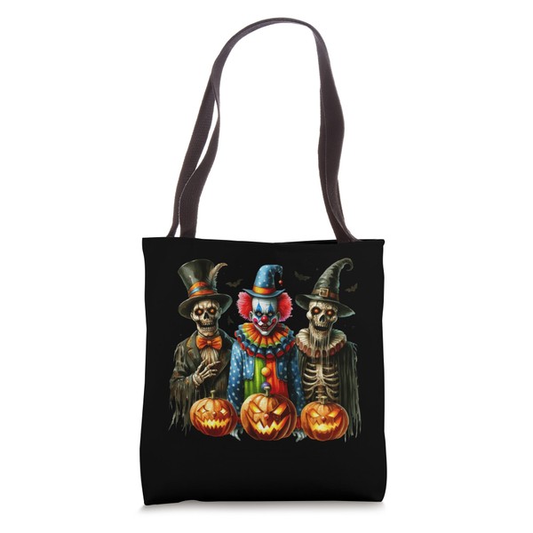 Halloween Clown Skeleton Jack O Lantern Fun Tote Bag