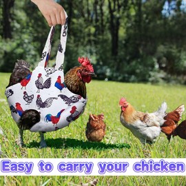 Chicken Holder Bag Chicken Medic Bag Chicken Carrier with Handle Chicken Supplies Catching Hand Bag for Hen Rooster Poultry Chicken Transport (White A)