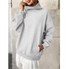EasyGala Womens Fleece Oversized Sweatshirts with Pocket Turtle Neck Pullover