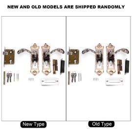 Vintage European Style Retro Door Lock Lever Set Anti Theft Manganese Steel Non Slip Handle Security, Greatly Embellish Your Housing Decoration, Comes with Screws and Rubber Pad
