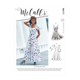 McCall's M8177A5 Ladies Princess Hem Button Sewing Pattern M8177 Paper White Dress Sizes 6-14