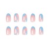 RikView French Tip Press on Nails Medium Fake Nails Blue