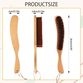 Trendecor Pack of 3 Clothes Brush, Lint Brush, Clothes with Beech Wood Handle, Wild Boar, Mane Brush for Suits, Coats, Bedding, Suede, Pet Hair, Cleaning and Dust Removal