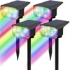 AIDROIT Solar Spot Lights Outdoor Waterproof Color Changing Landscape Lighting 66 LEDs Solar Powered Yard Garden Lights for Outside, 9 Lighting Modes, 4 Pack (Multicolor)
