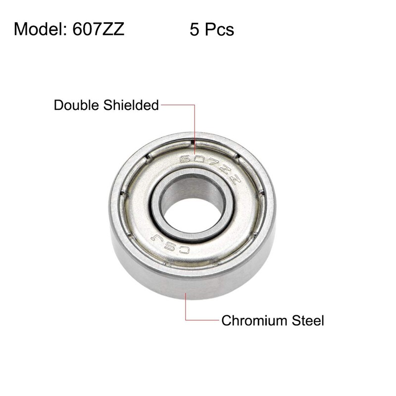 sourcing map 607ZZ Deep Groove Ball Bearings 7mm x 19mm
