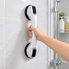 2-Pack Suction Cup Grab Bars for Bathroom & Glass Doors – No-Drill Removable Handles for Everyday Convenience