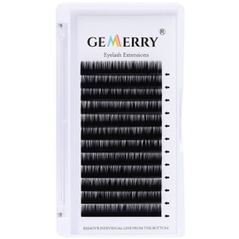GEMERRY Individual Eyelash Extensions 12 mm for Eyelash Extension 0.05 D Curl 1:1 Eyelash Extensions 1 to 1 Eyelash Individual Eyelash Extensions by GEMERRY (0.05-D Curl-12 mm)