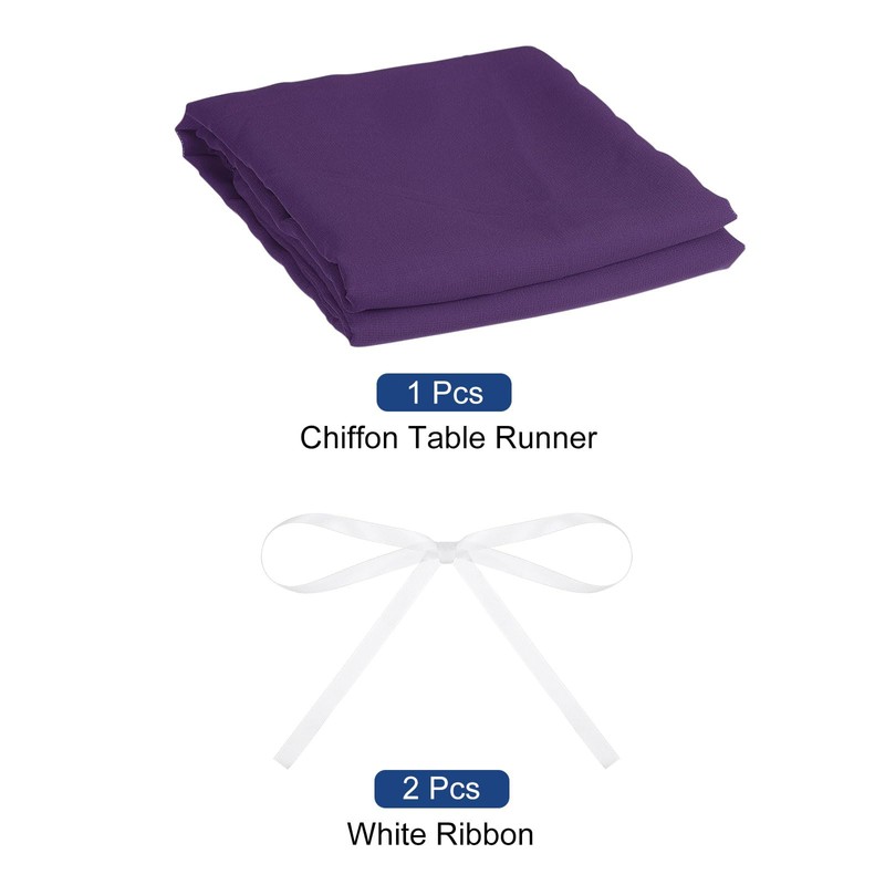 sourcing map 10 ft Chiffon Table Runner 28 x 120