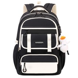 MININAI Womens Girls Backpack for School Cute Aesthetic Large Laptop Backpack Kawaii Preppy Teen Kids Bookbag Travel Daypack (Black,L)