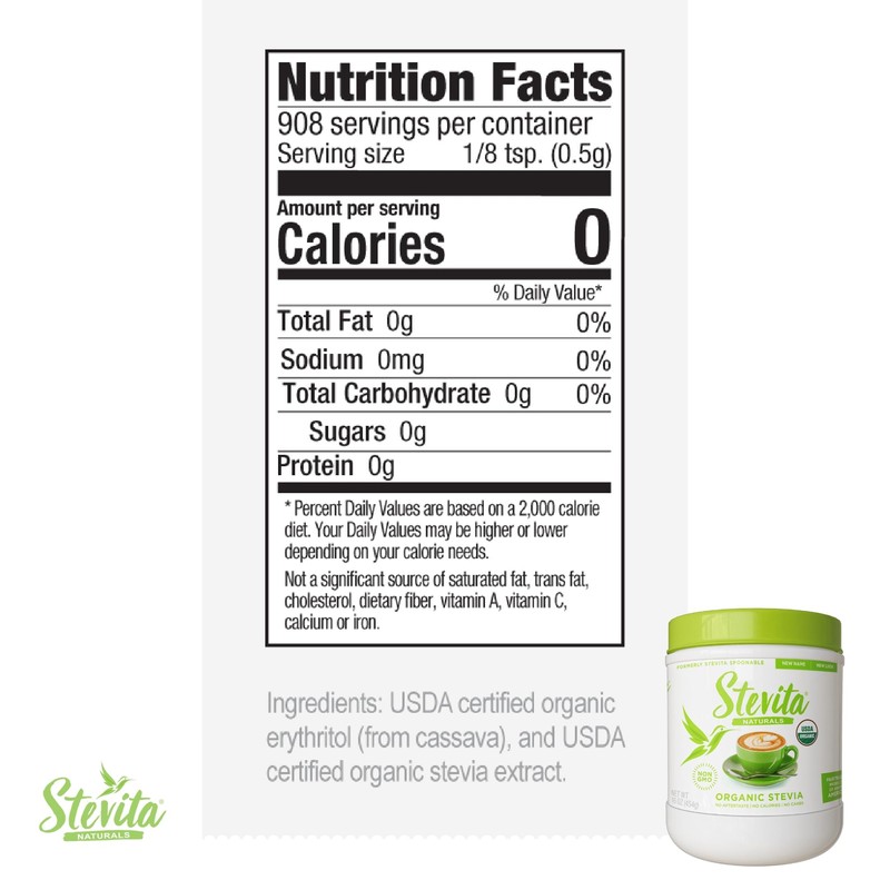 Stevita Organic Stevia - 16 oz - Stevia & Erythritol