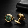 OIDEA Watch Cufflinks for Men: Fashion Round Analog Quartz Real