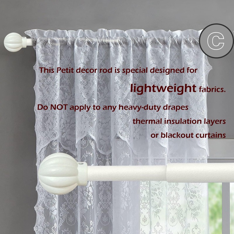 ARNORX French Door Curtain Rods with Pumpkin Finial- 2 Pack,