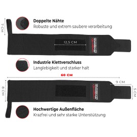 Raigeki Fitness Wrist Bandages [Set of 2] Extra Strong Hold (+ Training Plans) Wrist Wraps for Strength Training - Wrist Wraps Bandage for Women and Men - Bodybuilding