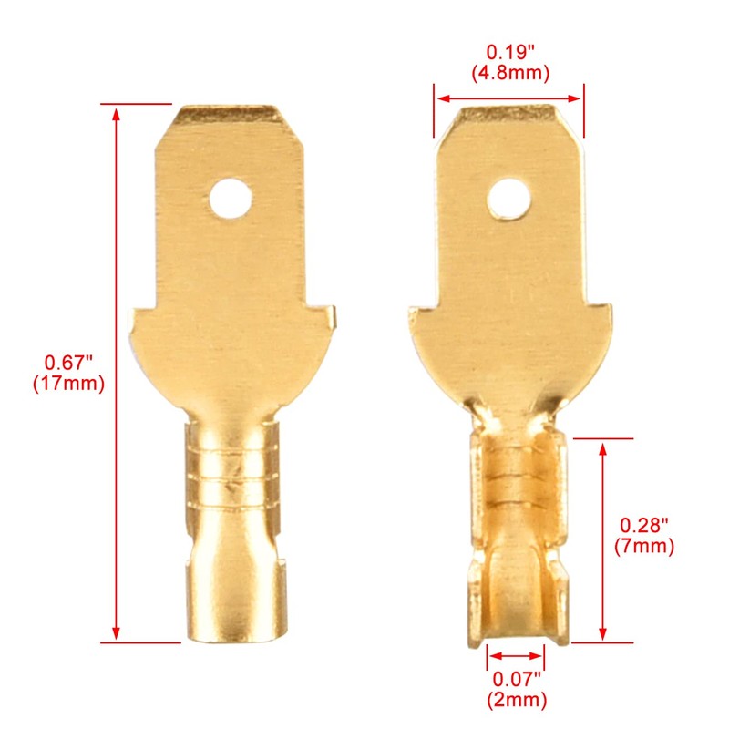 Heschen male spade quick splice crimp terminals 4.8mm crimp connector