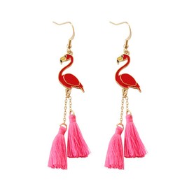 Candy Cane Flamingo Earrings for Women Pink Christmas Dangle Earrings Christmas Tree Cute Animal Earrings 2024 Christmas Gifts Stocking Stuffers, Metal, No Gemstone