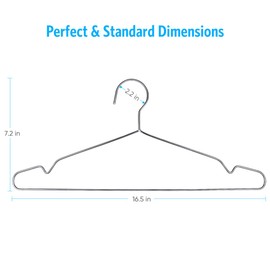 Fayleeko Wire Coat Hangers 40 Pack Strong Heavy Duty Stainless Steel Metal Ultra Thin Space Saving Clothes Hangers 16.5 Inch