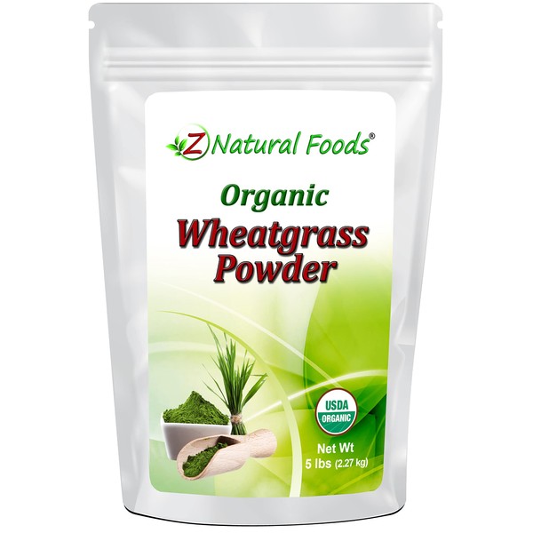 Organic Wheatgrass Powder - Bulk 5 lb Size - 100% Pure, Raw, Non-GMO, Vegan - Amazing Green Superfood for Smoothie, Juice, Shakes, Recipes - Natural Plant Protein Source