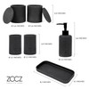 ZCCZ Black Stone Bathroom Accessories Set 6 Pieces - Toothbrush