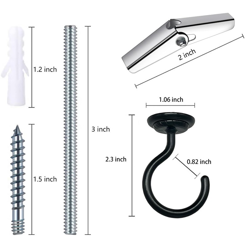 EVSTELUO 2 Sets Large Swag Ceiling Hooks Heavy Duty Swag