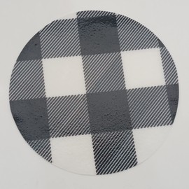 Andreas Silicone JO-439 Non-Slip 6.25" Jar Opener, Easy Lid Opener, Made with Silicone and Fabric, Dishwasher Safe, Garlic Peeler, Black & White Buffalo Plaid, 6.25 inch