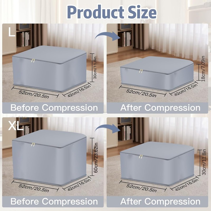 2-Pack Comforter Storage Bag - Large Capacity Blanket Storage Bags