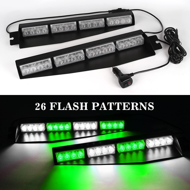 ASPL 32LED Visor Lights 26 Flash Patterns Windshield Emergency Hazard
