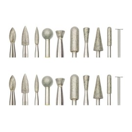 120-Grit Diamond Grinder Bit Compatible with Dremel Tools, Including 20 Pieces of 1/8-inch Drill bits for Carving and polishing on Stone, Glass, Ceramics, Resin, and Metal (Silver)